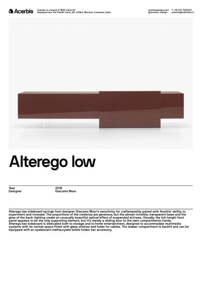 Alterego low komoda tehnički list