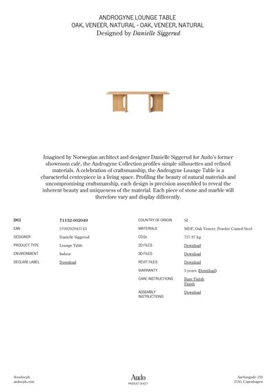 Androgyne stolić tehnički list
