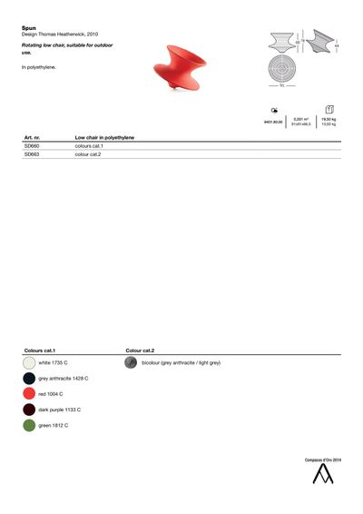 Spun rotirajuća stolica tehnički list