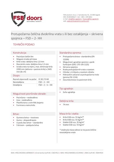 Puna čelična dvokrilna vrata - skrivena spojnica