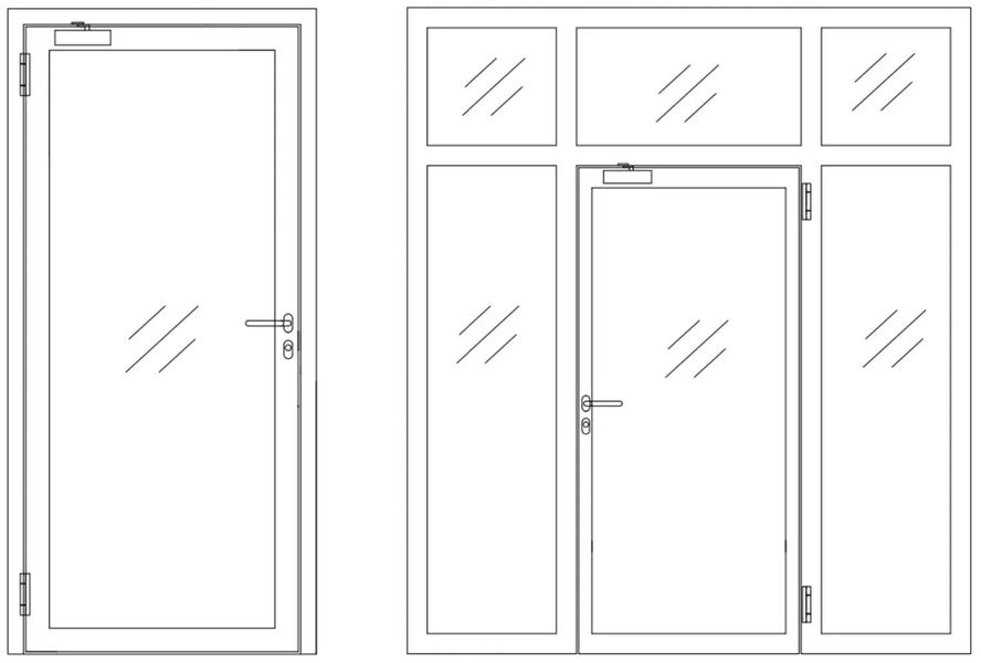 Jednokrilna ostakljena čelična vrata - Vanjska vrata - 2128