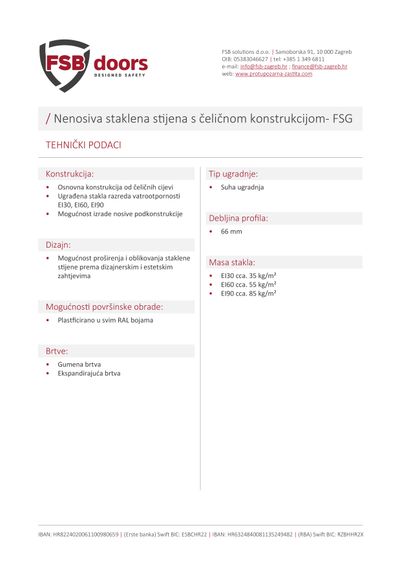 Nenosiva staklena stijena s čeličnom konstrukcijom