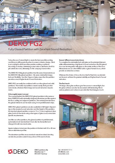 DEKO FG2 stakleni pregradni zid