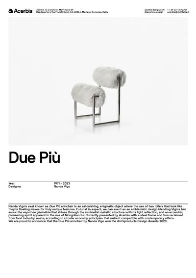 Due Più fotelja tehnički list