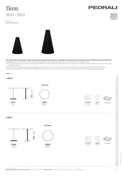 Ikon 863V stol tehnički list