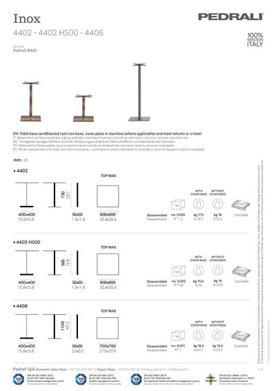 Inox 4402 stol tehnički list