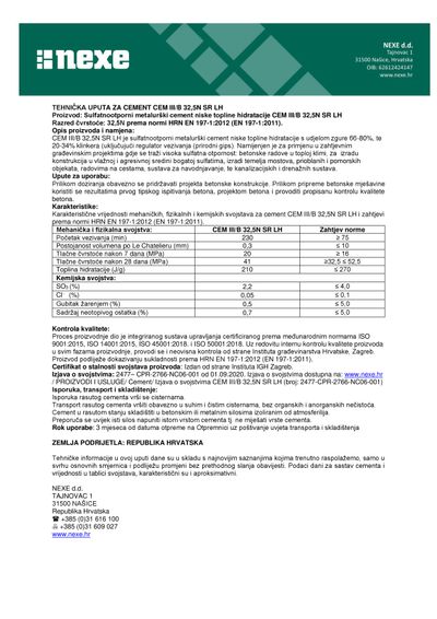 CEM III/B 32,5N SR-LH cement