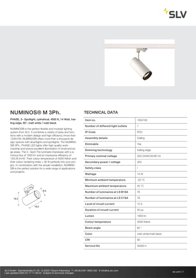 NUMINOS® 3Phases tehnički list