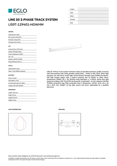 LINE 50 3-Ph. tehnički list