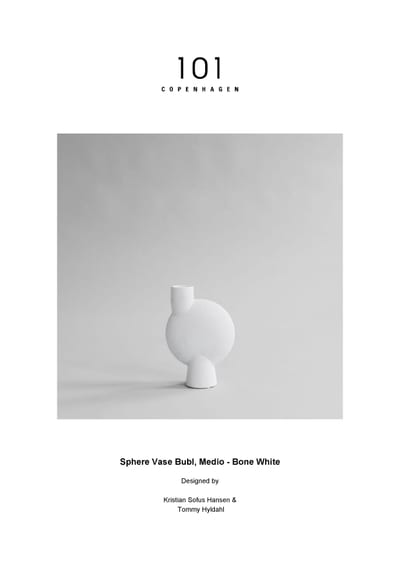 Sphere vase Bubl, medio, bone white