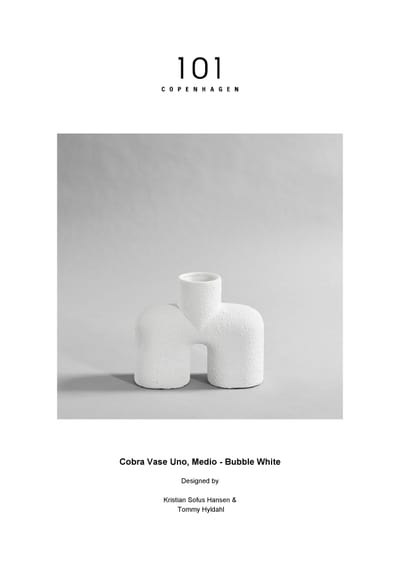 Cobra vase uno, medio, bone white