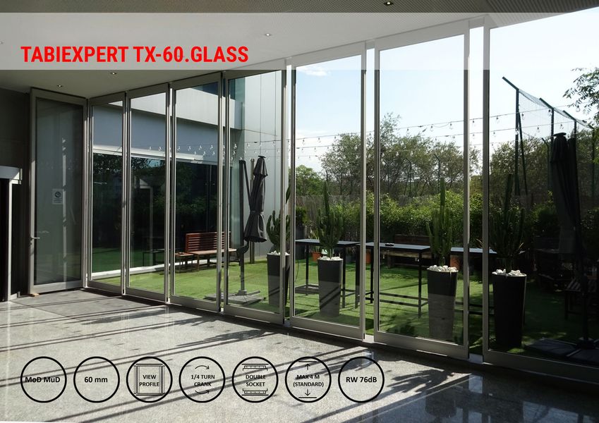 Pokretna akustična staklena pregrada TX-60.GLASS - Pokretne akustične pregrade - 1556