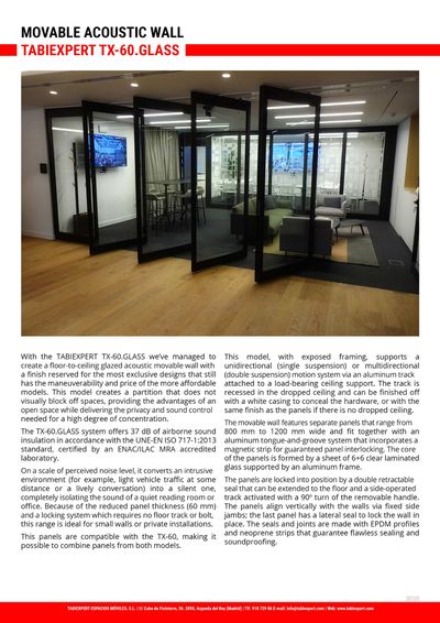 TABIEXPERT TX-60.GLASS zvučnoizolovani stakleni pregradni zid
