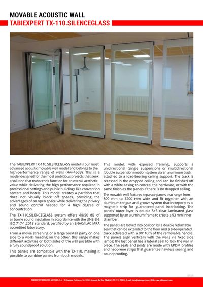 TABIEXPERT TX-110.SILENCEGLASS zvučnoizolovani stakleni pregradni zid